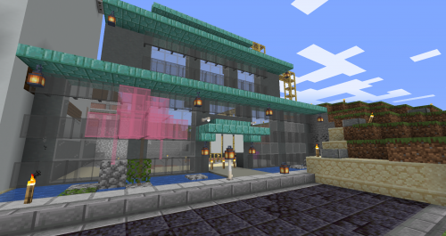 A picture of the bath house in Takeshi that is currently being worked on