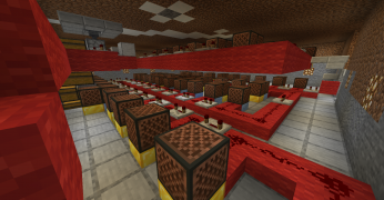 Redstone and noteblocks underneath the Christmas Wishing Well.