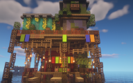 Side view of the floathing paradise with shaders