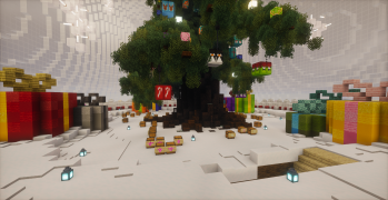 Presents below the Christmas tree.