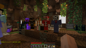 Spelling Rendog with people during Montenators' Burrow Station opening.png