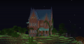 Brick Manor at nighttime