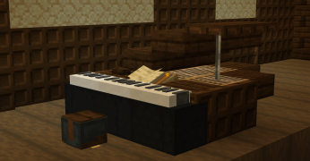 The concert hall's grand piano built by  DragonFire441.